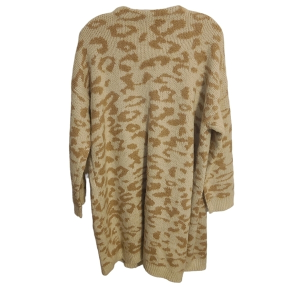 Black Tape | Women's Beige Animal Print Open Cardigan Sweater (US Size XL) - Picture 13 of 13